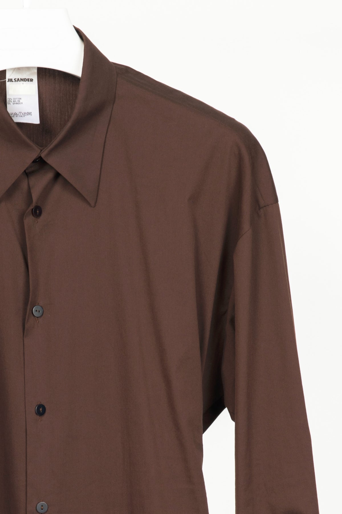 Jil Sander Brown Cotton-Poplin Midi Shirt Dress