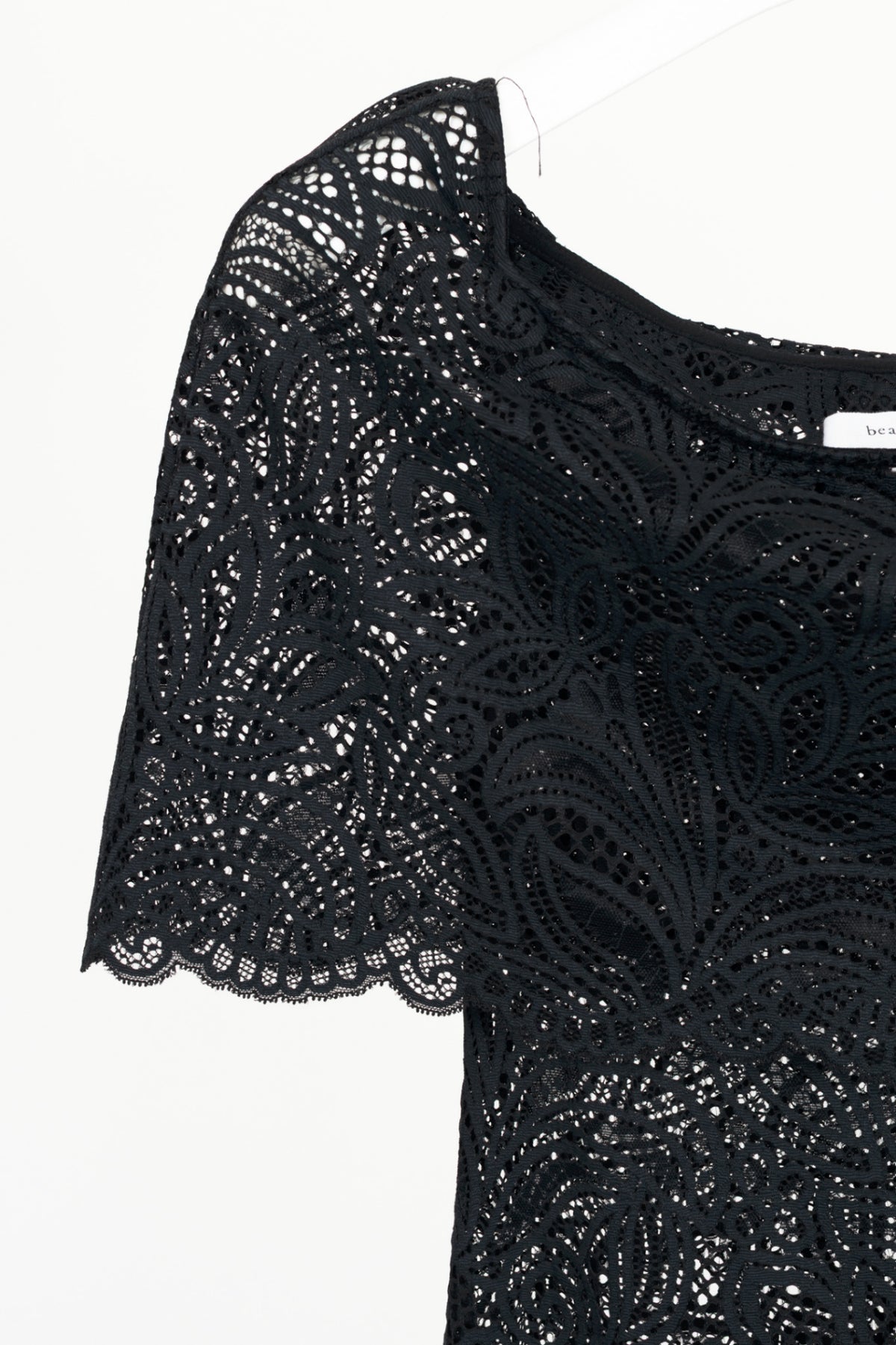 Beaufille Lotta Black Lace Off-Shoulder Maxi Dress