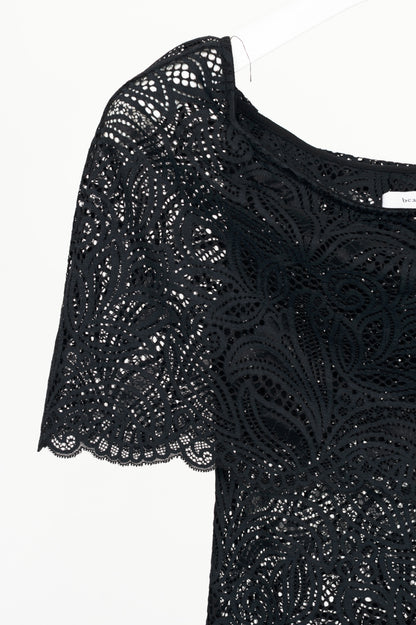 Beaufille Lotta Black Lace Off-Shoulder Maxi Dress