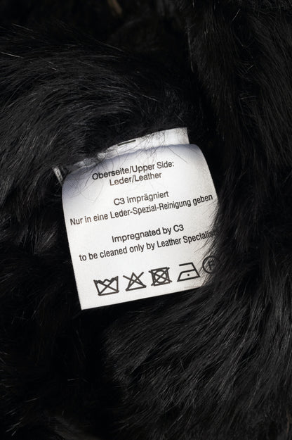 Christ Ashley Brown Shearling Toggle Wide-Collar Coat
