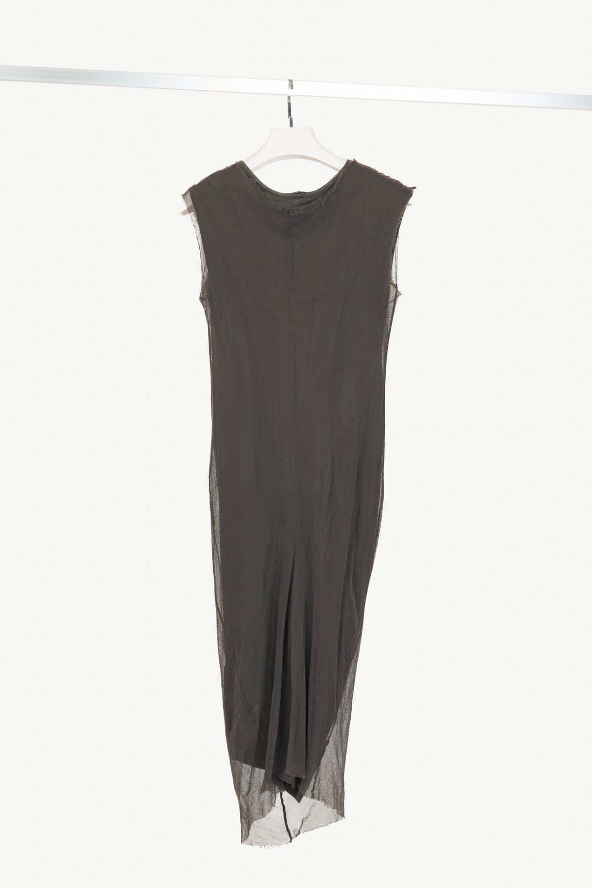 Rundholz Dip Brown Cotton Mesh & Jersey Midi Dress