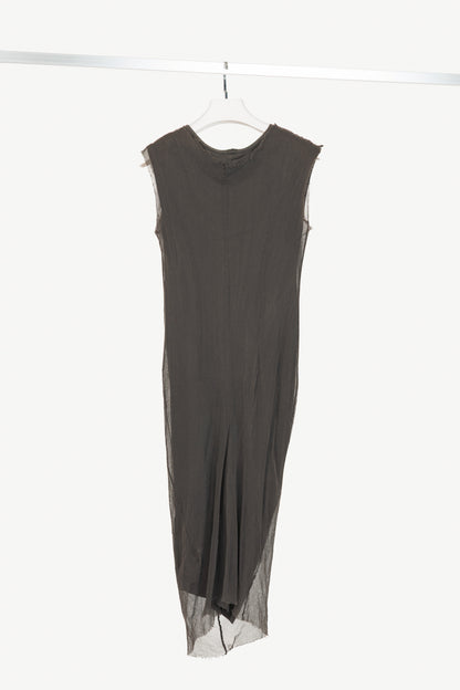 Rundholz Dip Brown Cotton Mesh & Jersey Midi Dress