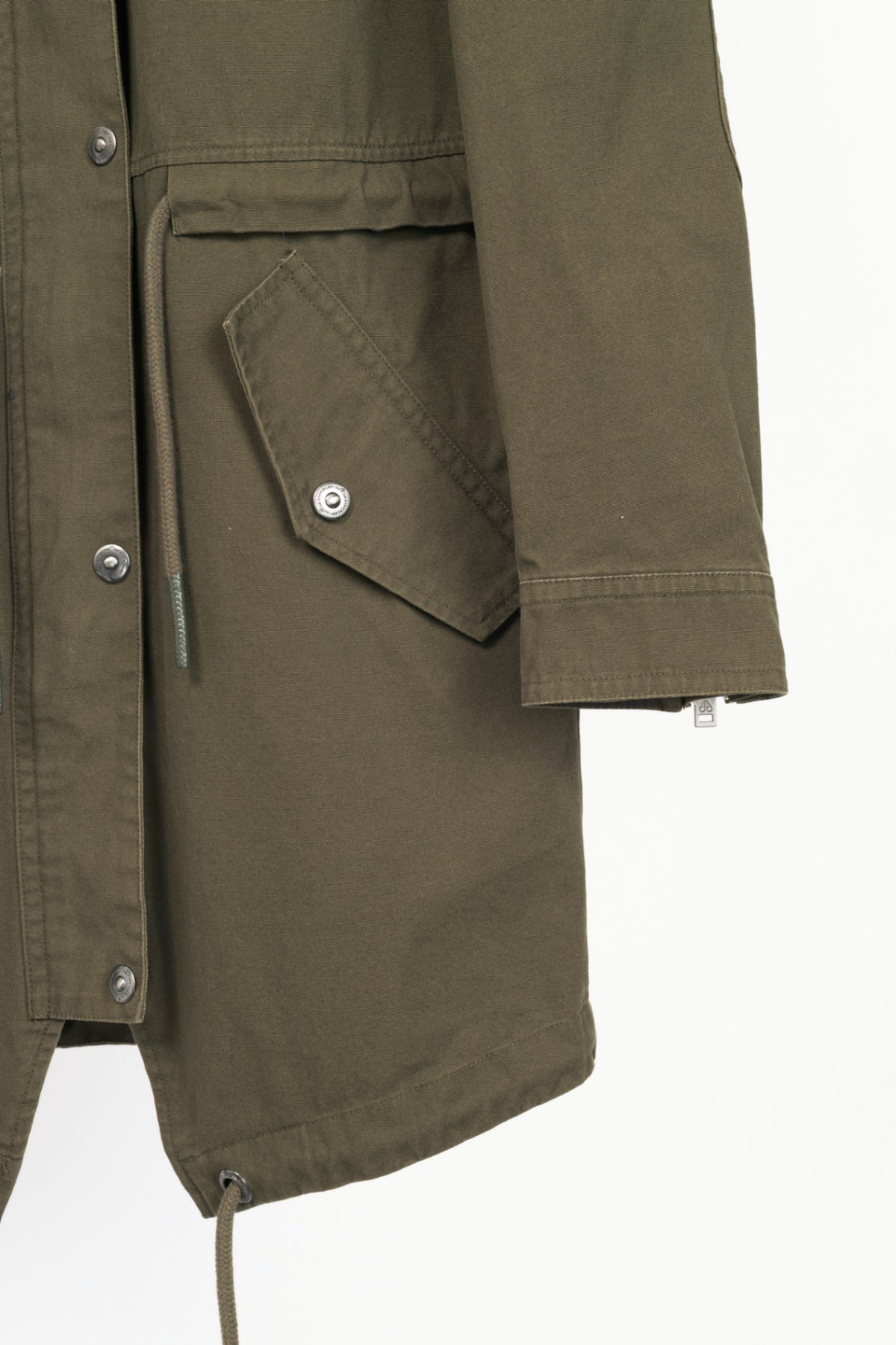 Moose Knuckles Green Cotton-Twill Fur-Hood Zip Parka