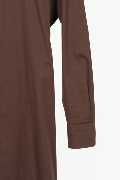 Jil Sander Brown Cotton-Poplin Midi Shirt Dress