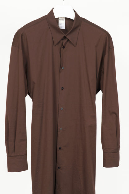 Jil Sander Brown Cotton-Poplin Midi Shirt Dress
