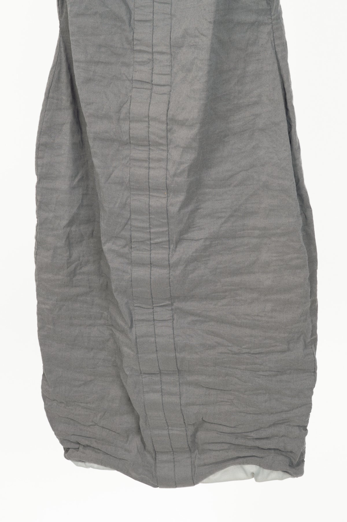 Sarah Pacini Grey Crinkle Cotton-Blend Zip Dress