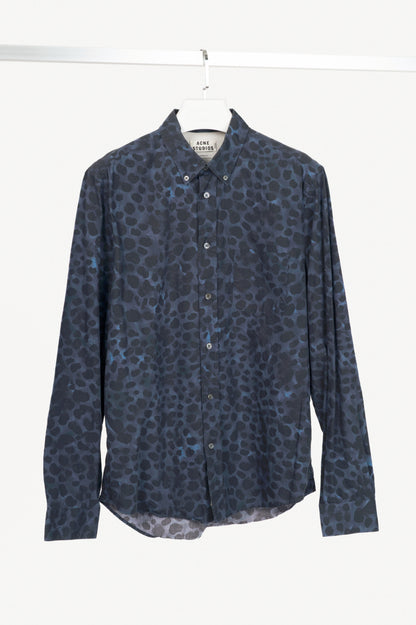 Acne Studios Isherwood Blue Animal Printed Buttoned Shirt