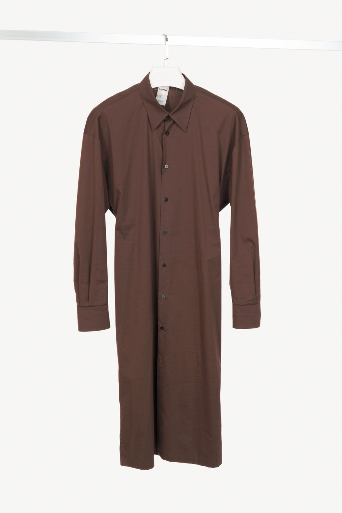 Jil Sander Brown Cotton-Poplin Midi Shirt Dress