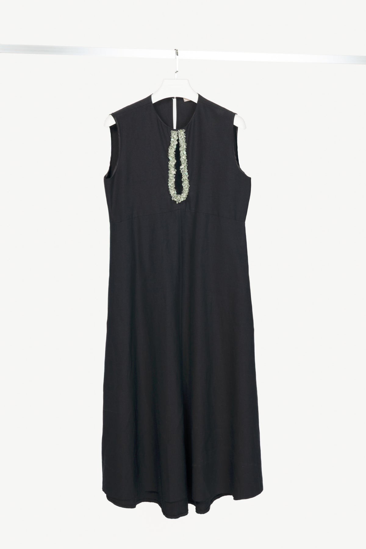 Dorothee Schumacher Summer Cruise Black Embellished Linen-Blend Maxi Dress
