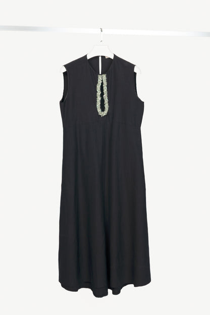 Dorothee Schumacher Summer Cruise Black Embellished Linen-Blend Maxi Dress
