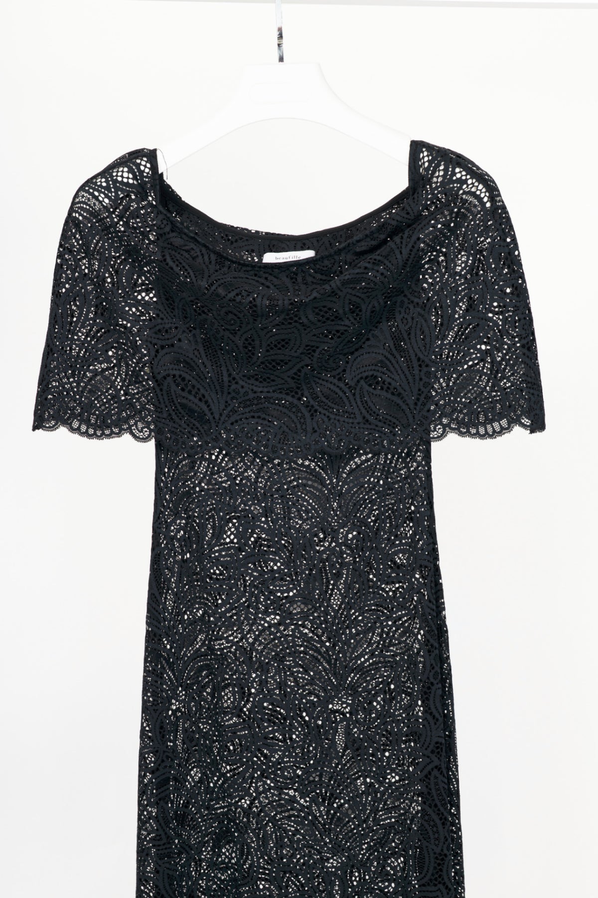 Beaufille Lotta Black Lace Off-Shoulder Maxi Dress