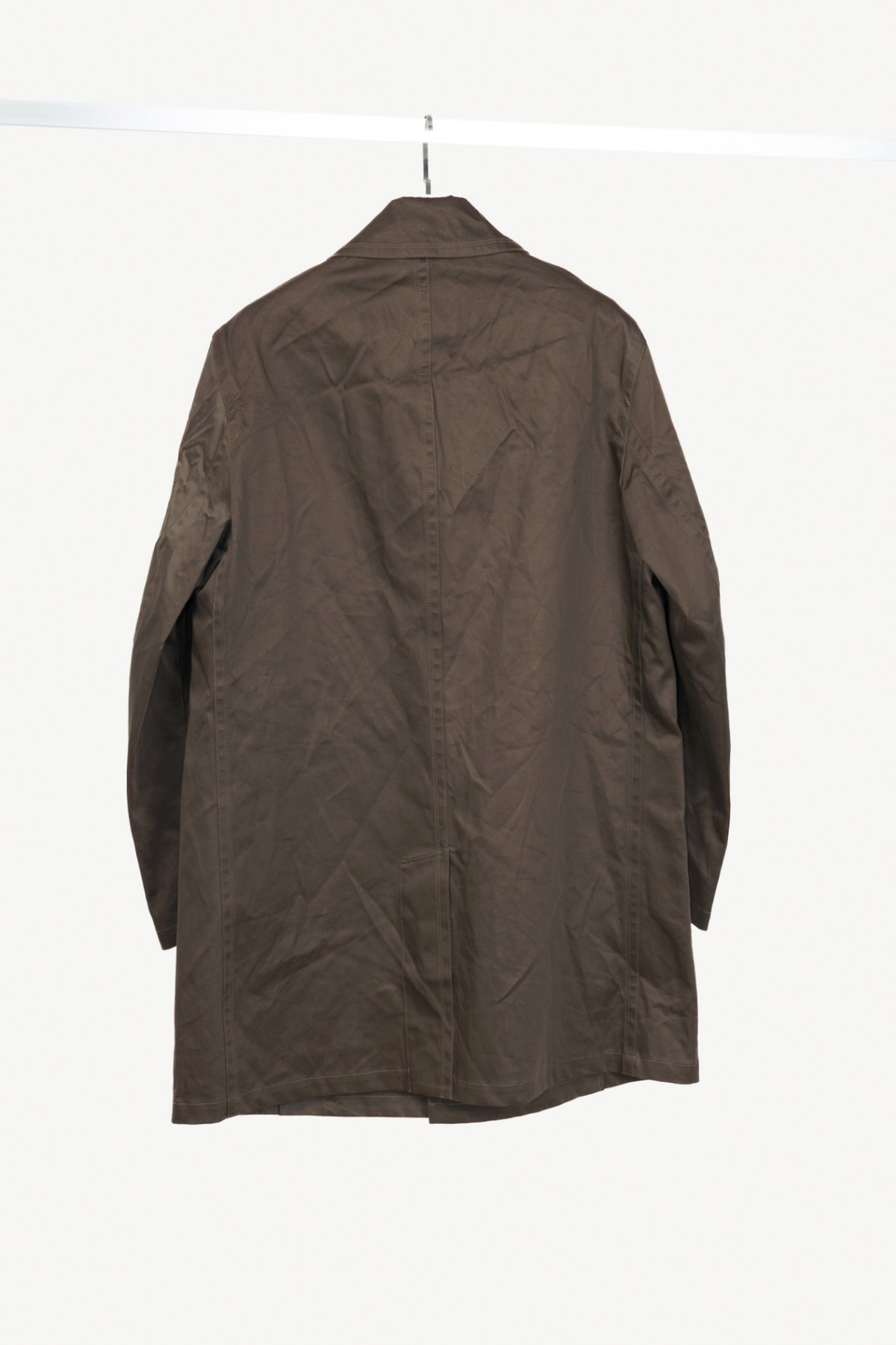 Hermes Brown Coated Cotton Mackintosh Coat