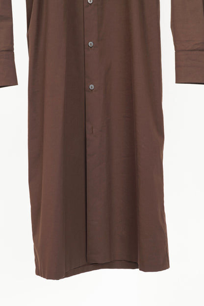 Jil Sander Brown Cotton-Poplin Midi Shirt Dress
