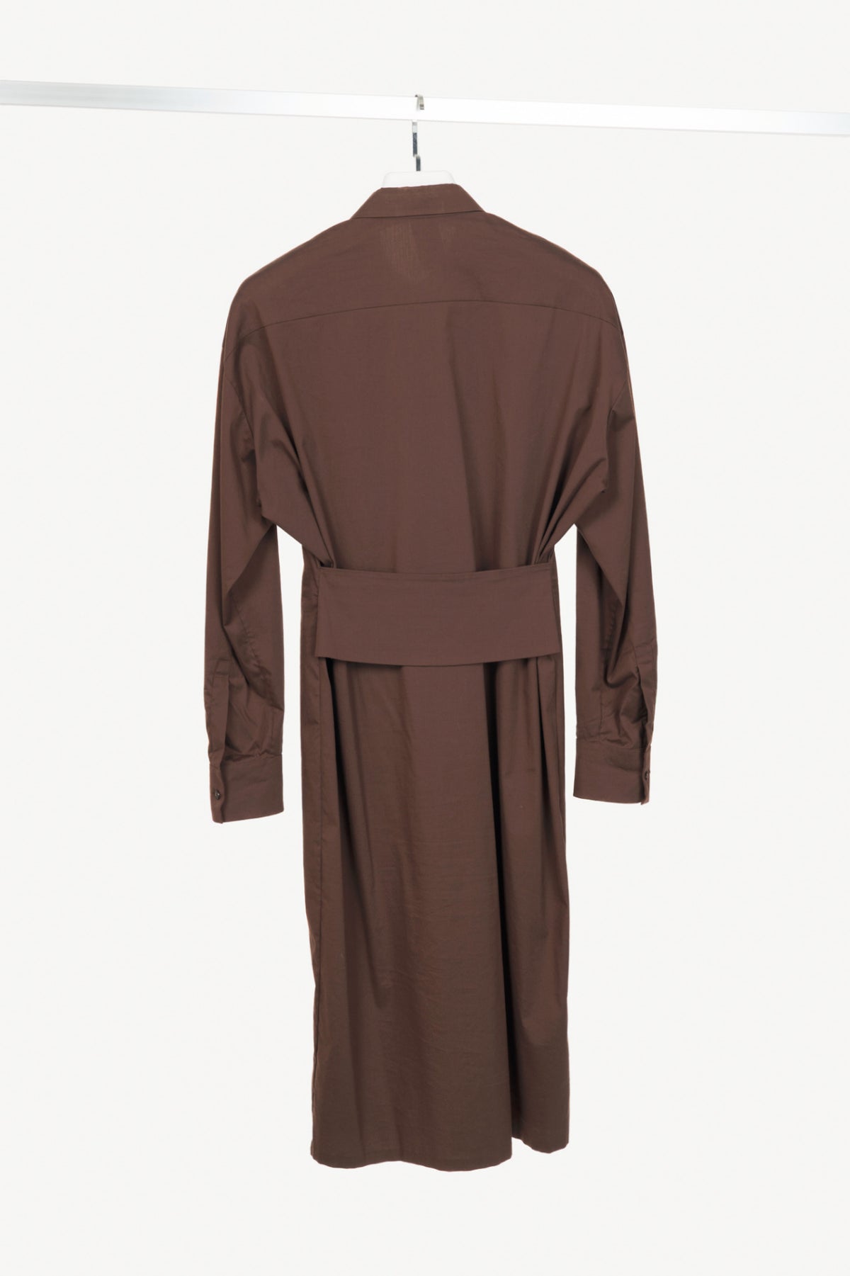 Jil Sander Brown Cotton-Poplin Midi Shirt Dress
