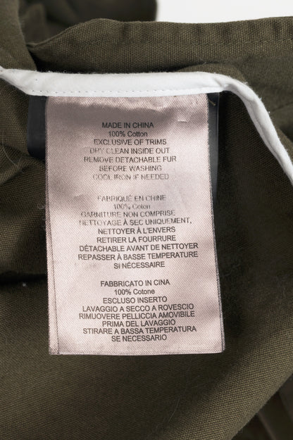Moose Knuckles Green Cotton-Twill Fur-Hood Zip Parka