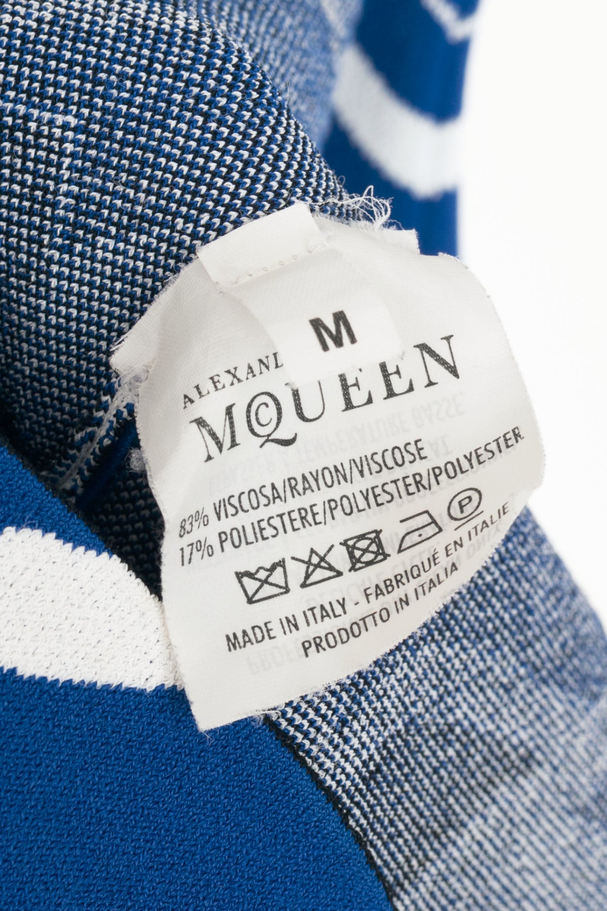 Alexander McQueen Blue Flower-Intarsia Knit Bodycon Mini Dress