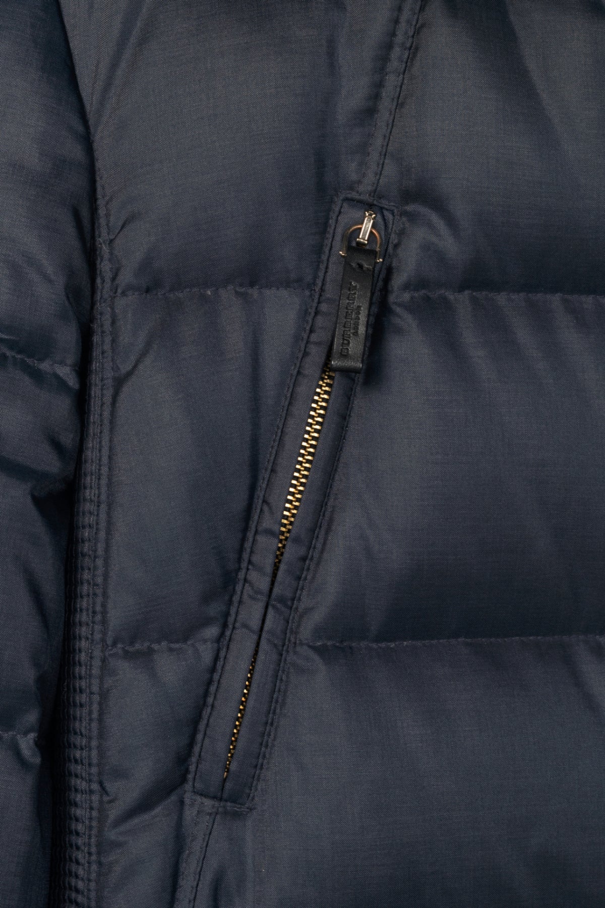 Burberry Abbeydale Navy Fur-Trim Hooded Quilted Puffer