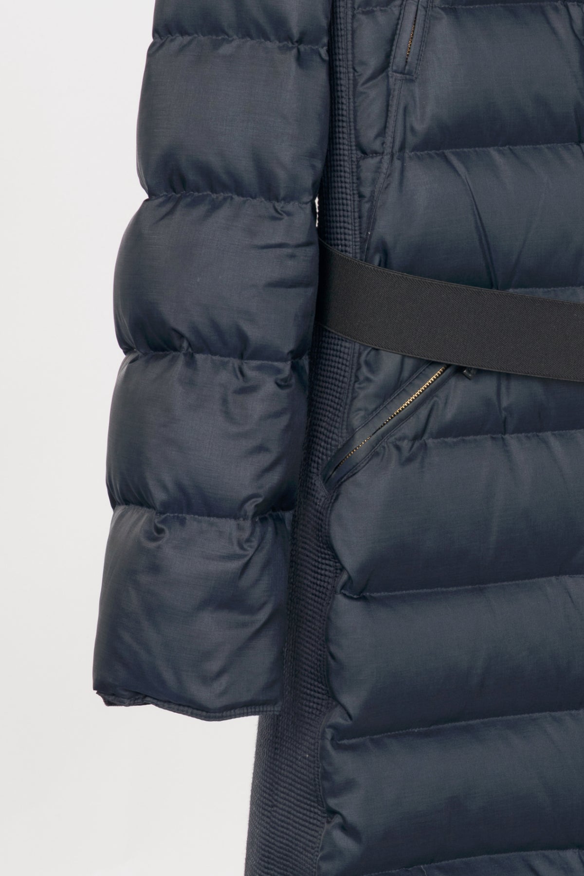 Burberry Abbeydale Navy Fur-Trim Hooded Quilted Puffer