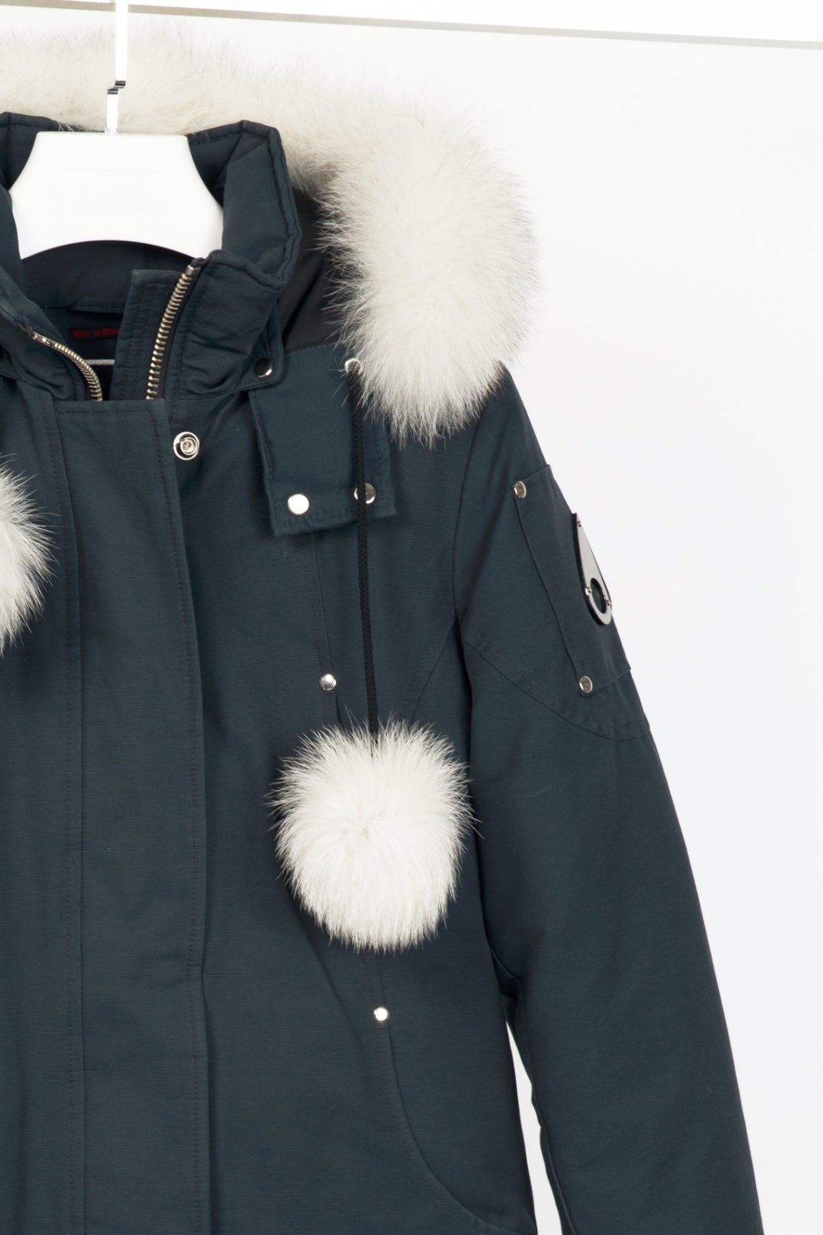 Moose Knuckles Stirling Navy Fox-Fur-Trim Hooded Parka