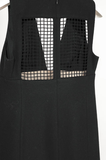 Tibi AW12 Runway Navy Wool-Blend Crochet Sleeveless Dress