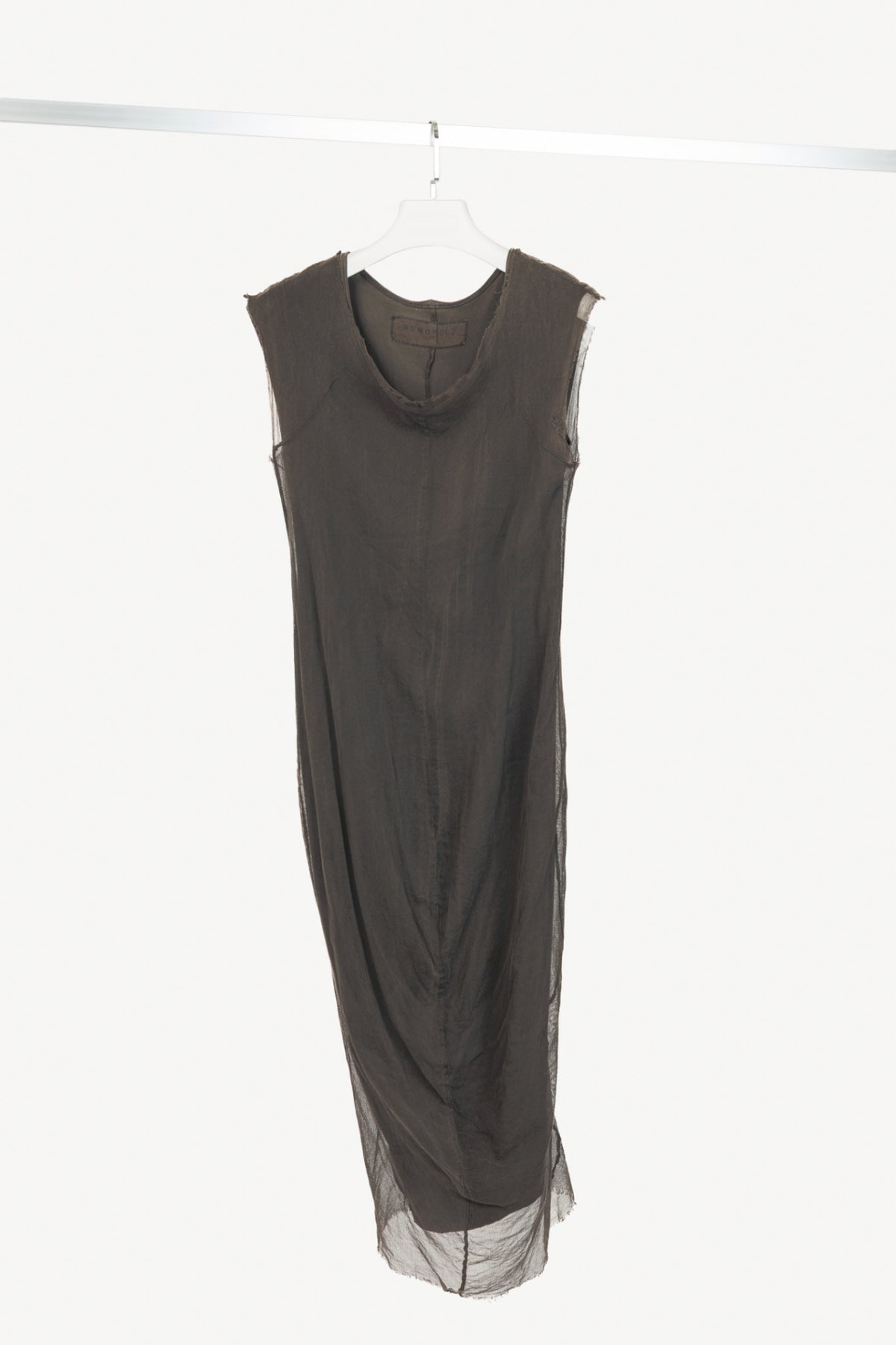 Rundholz Dip Brown Cotton Mesh & Jersey Midi Dress