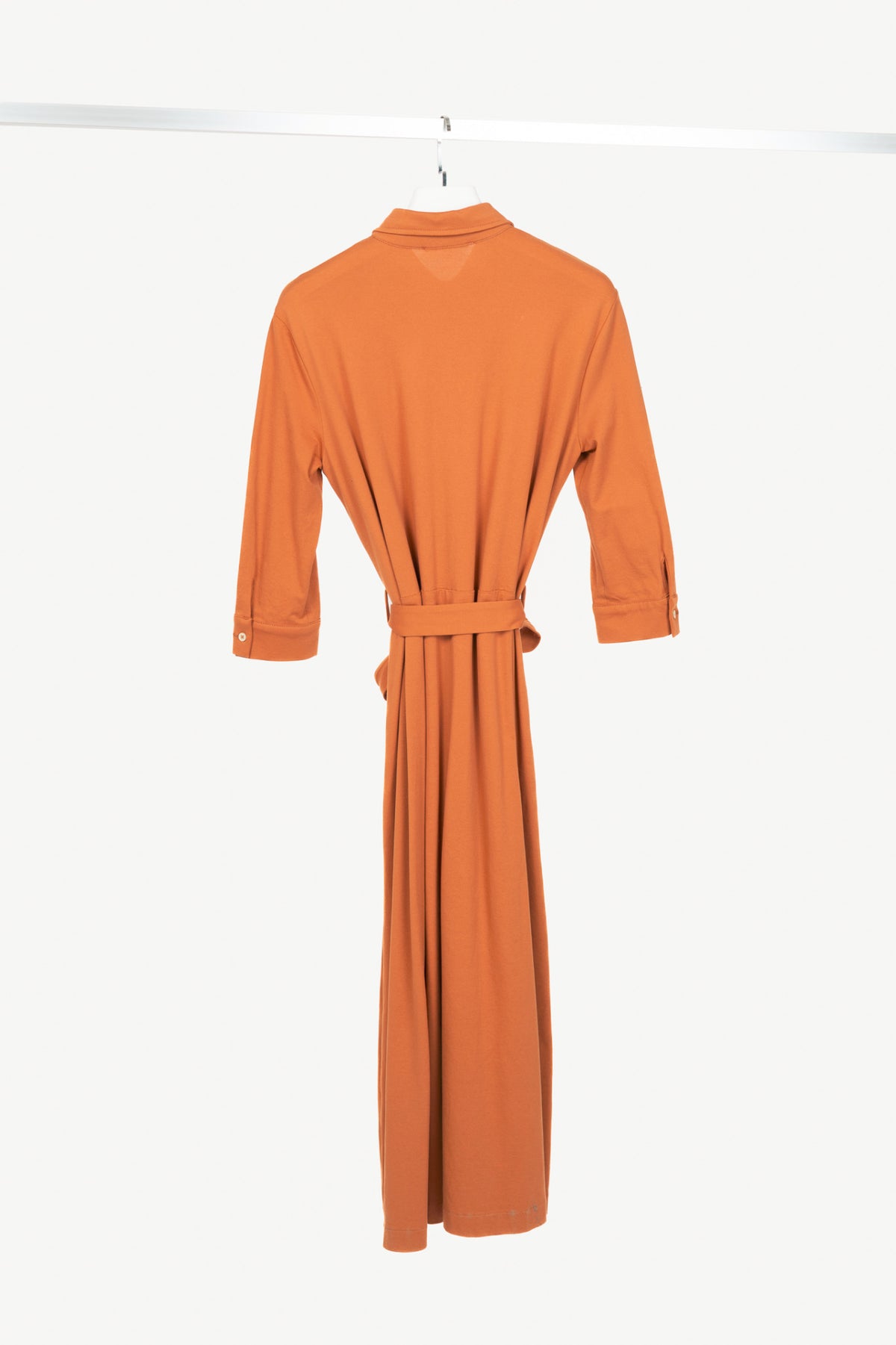 Circolo 1901 Orange Cotton-Pique Belted Shirt Dress