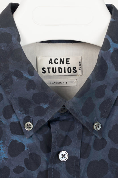Acne Studios Isherwood Blue Animal Printed Buttoned Shirt