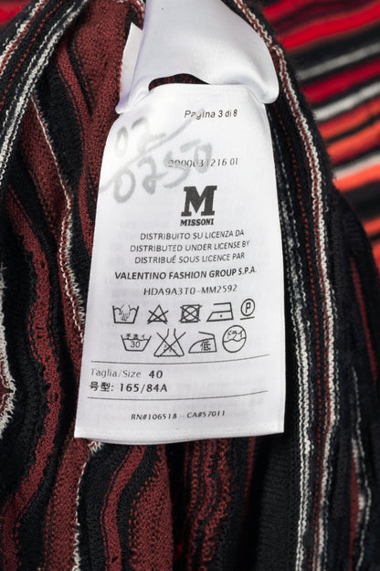 M by Missoni Red Ripple Knit Long-Sleeve Dress