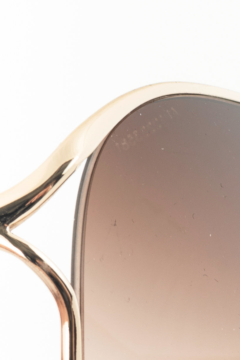 Prada SPR58M Light Gold & Brown Tortoiseshell Acetate Round Sunglasses