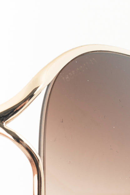 Prada SPR58M Light Gold & Brown Tortoiseshell Acetate Round Sunglasses