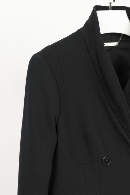 Alexander McQueen PF15 Black Wool-Blend Scuba Double-Breasted Corset Coat