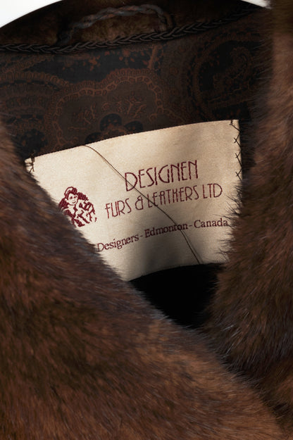 Designen Vintage Brown Mink Long Fur Coat
