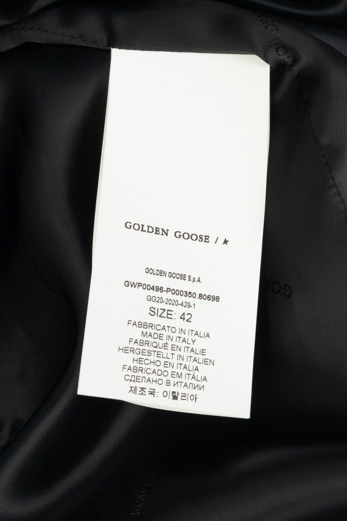 Golden Goose Anthracite Grey Painted Long Herringbone Coat