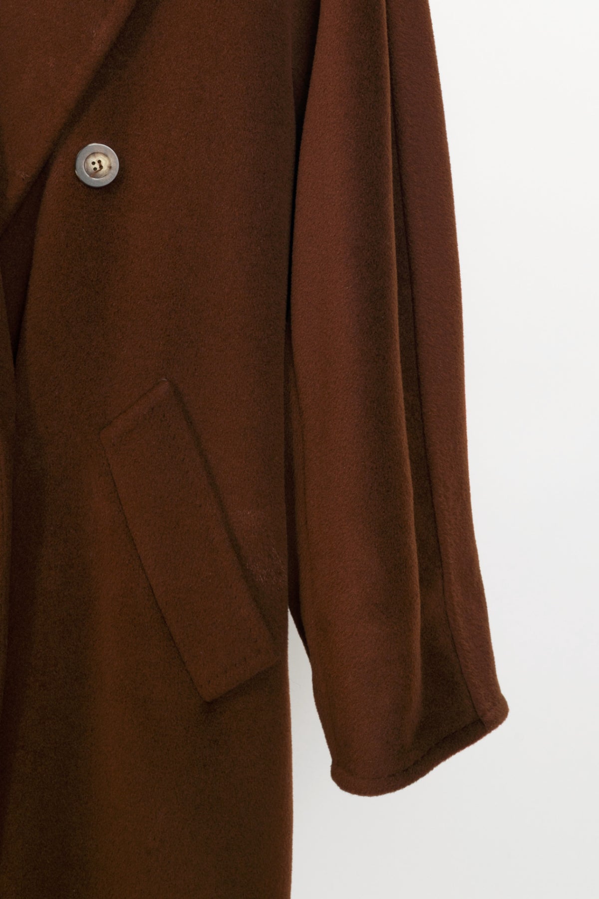 Max Mara Brown Wool-Blend Double-Breasted Chesterfield Coat