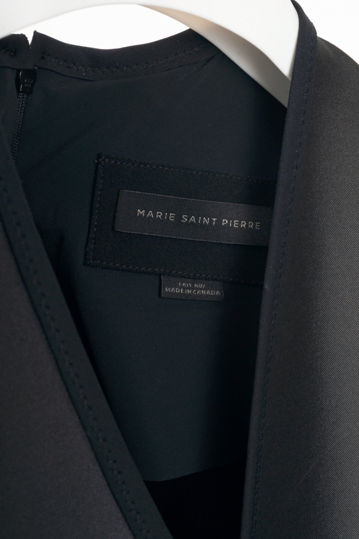 Marie Saint Pierre Grey Taffeta Asymmetrical Pocket Dress