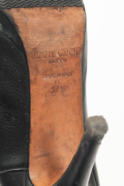 Jimmy Choo Glynn Black Leather Knee-High Boots