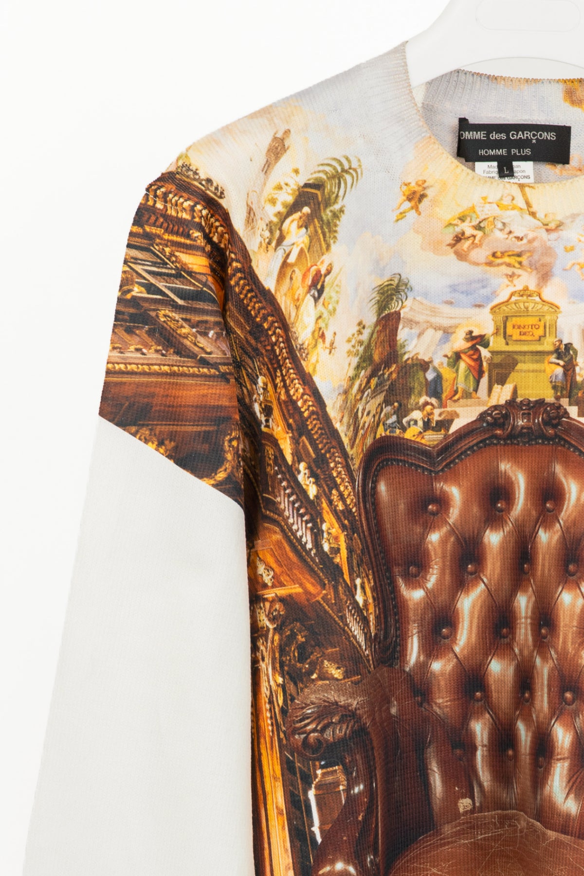 Comme des Garcons Homme Plus SS24 White & Brown Graphic-Print Sweater