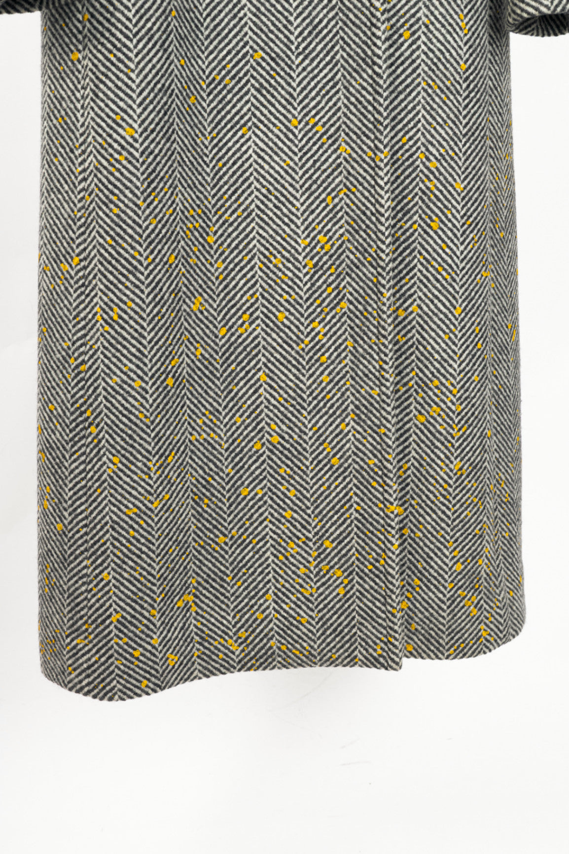 Golden Goose Anthracite Grey Painted Long Herringbone Coat