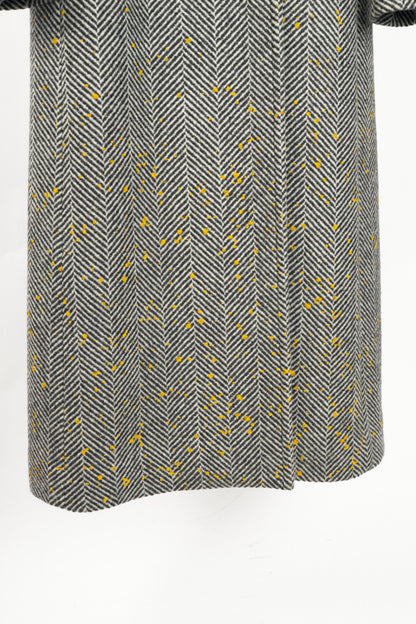 Golden Goose Anthracite Grey Painted Long Herringbone Coat