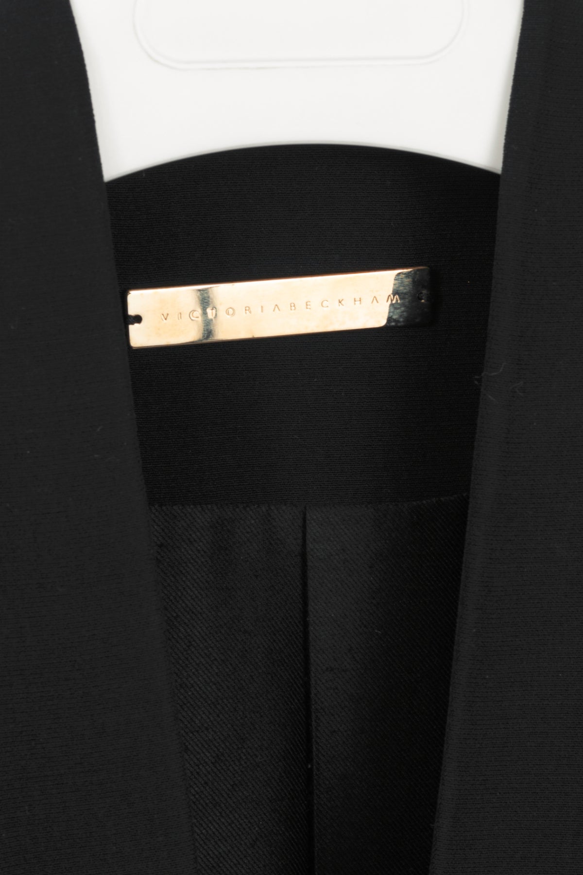 Victoria Beckham Black Silk & Wool Crepe Zip Blazer