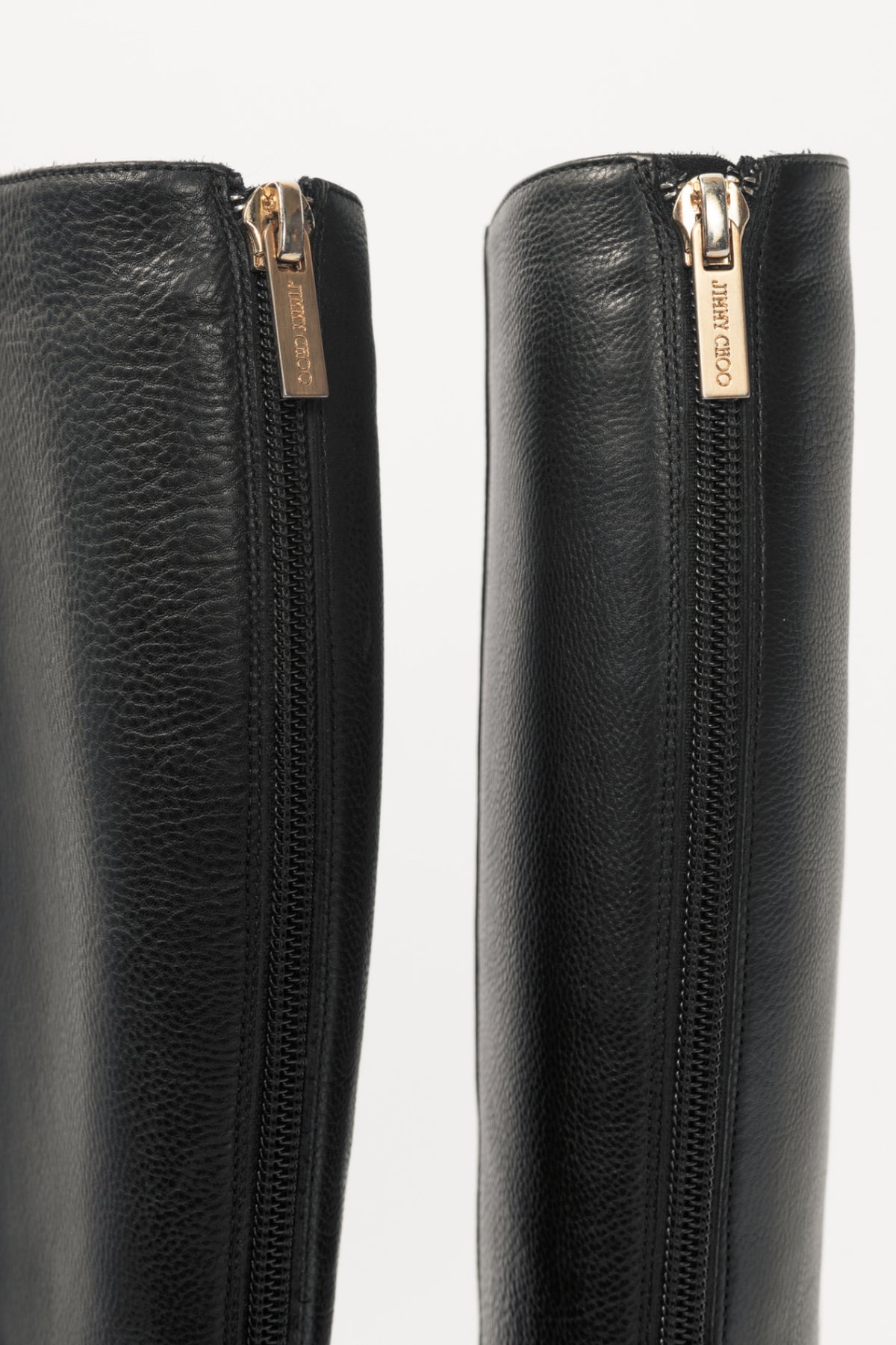 Jimmy Choo Glynn Black Leather Knee-High Boots