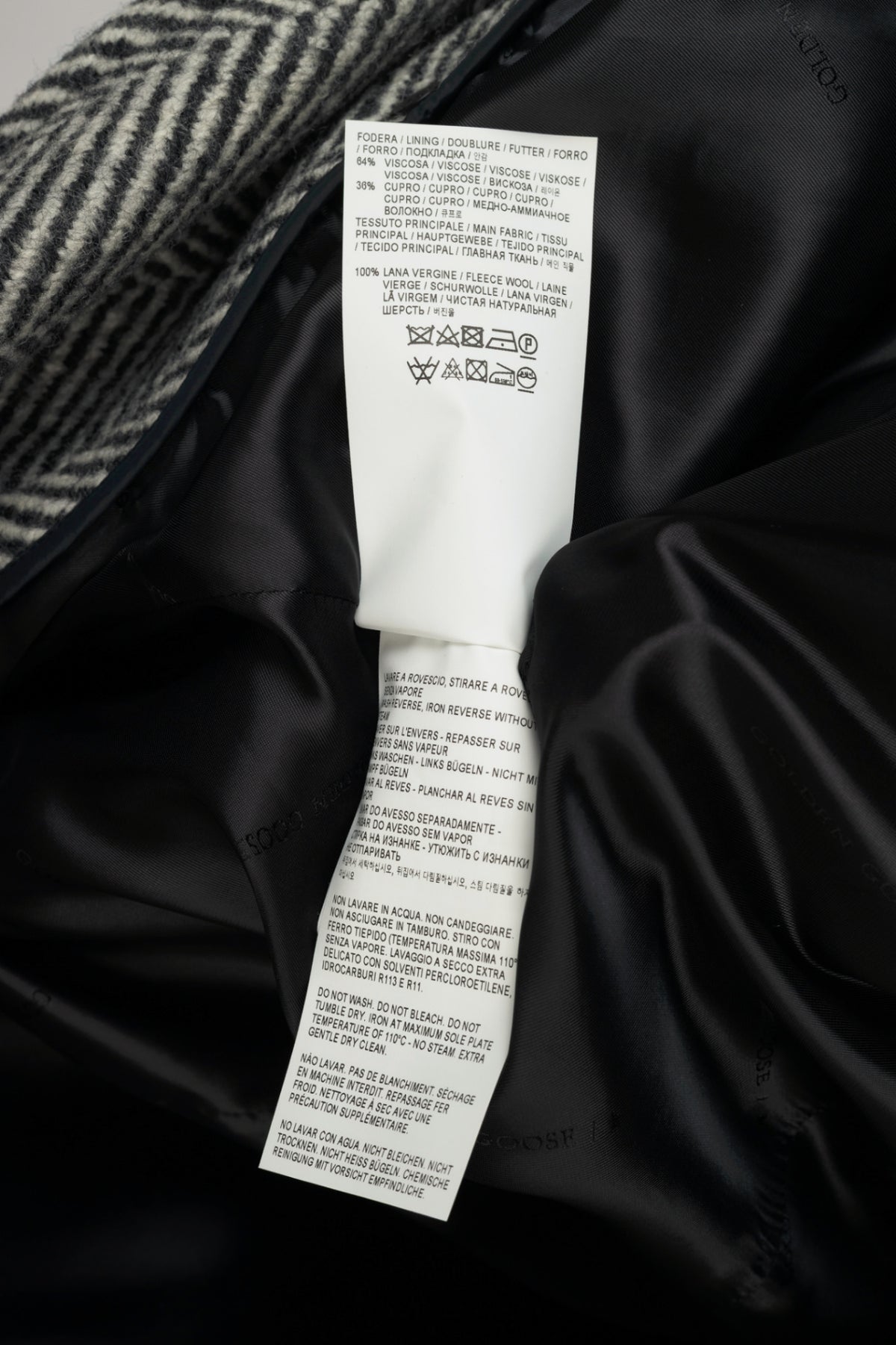 Golden Goose Anthracite Grey Painted Long Herringbone Coat