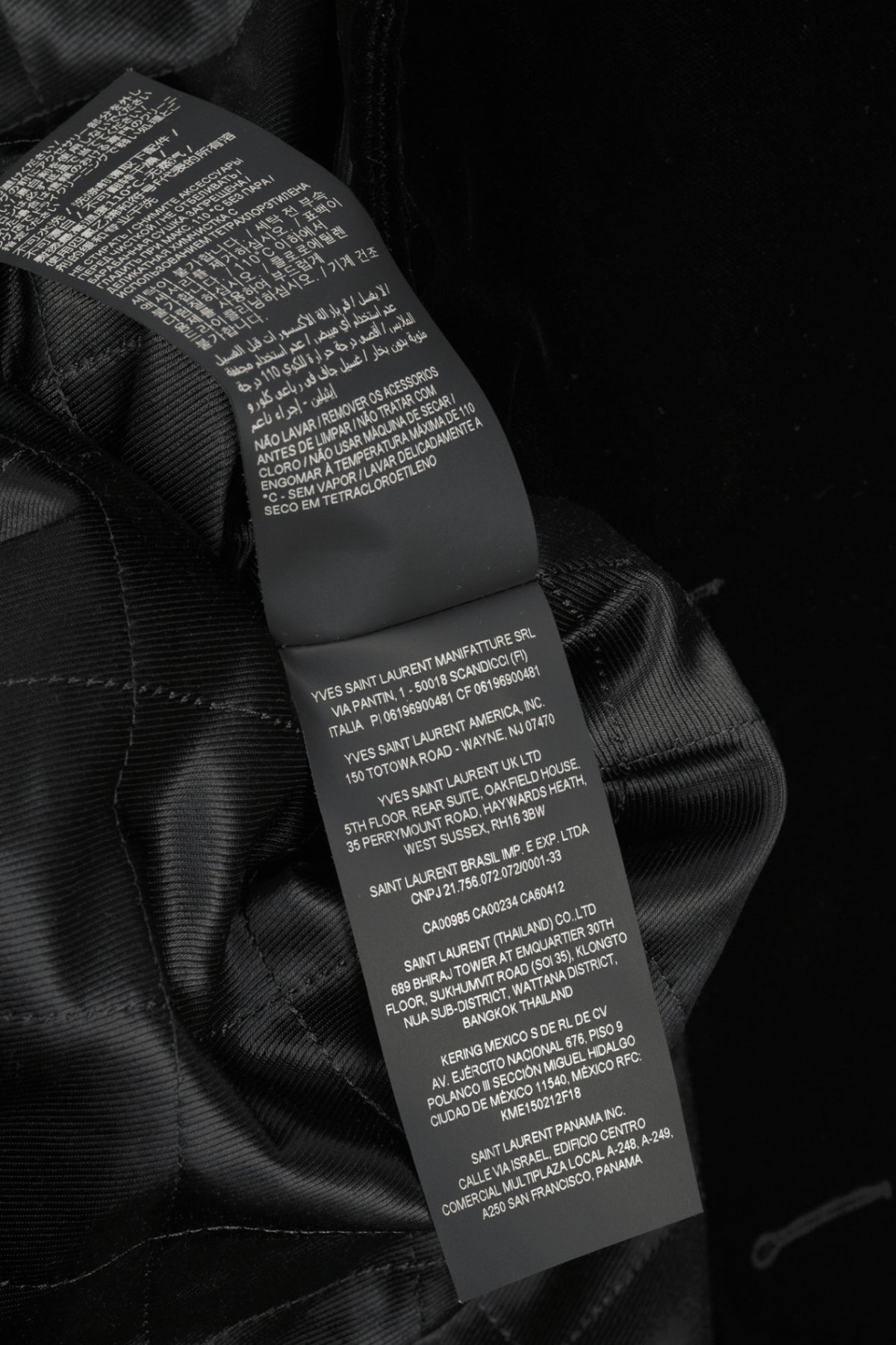Saint Laurent AW23 Runway Noir Velvet Belted Double-Breasted Trench Coat