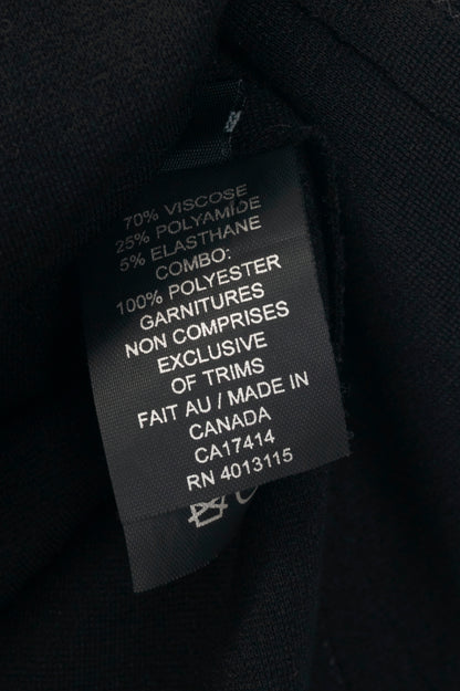 Marie Saint Pierre Black Jersey Pleated-Hem Dress