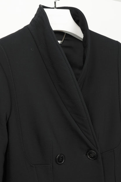 Alexander McQueen PF15 Black Wool-Blend Scuba Double-Breasted Corset Coat