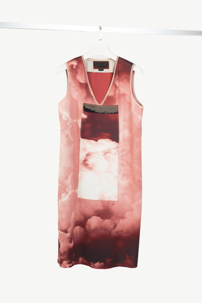 Marie Saint Pierre Sanibel Sky Red & Rosatre Printed Scuba Dress