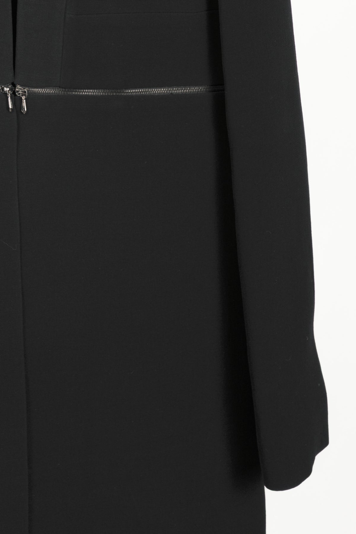 Victoria Beckham Black Silk & Wool Crepe Zip Blazer