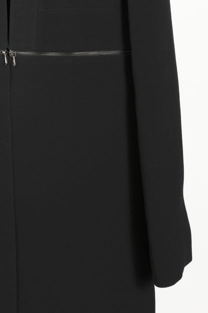 Victoria Beckham Black Silk & Wool Crepe Zip Blazer