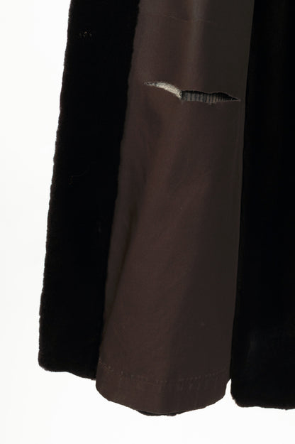 Reversible Brown Mink & Taffeta Long Fur Coat