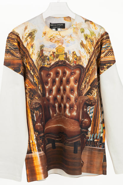 Comme des Garcons Homme Plus SS24 White & Brown Graphic-Print Sweater